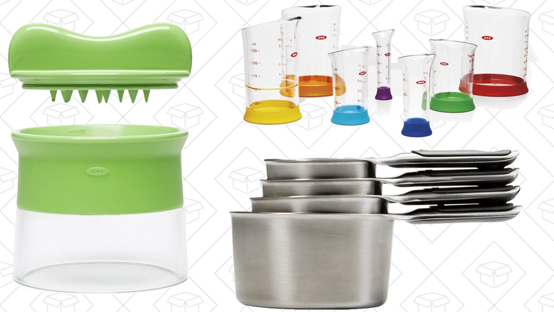 OXO Spiralizer, $11 | OXO Magnetic Measuring Cup Set, $15 | OXO Nesting Measuring Beaker Set, $15